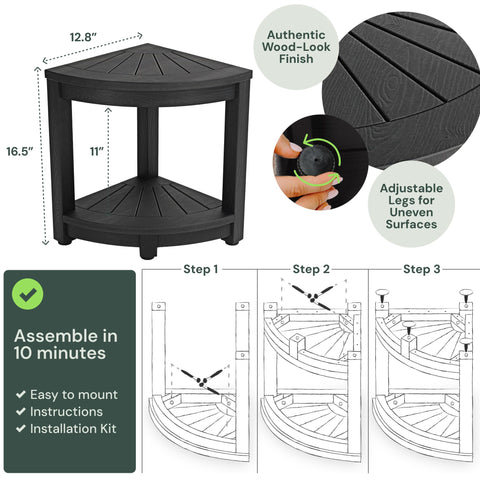 Water-Proof Plastic Corner Shower Stool for Shaving Legs