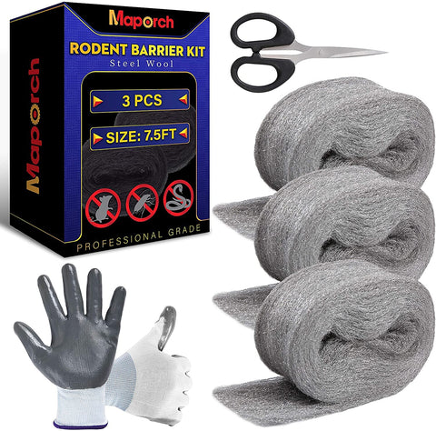 Mice Control Steel Wool+ Gloves & Scissors