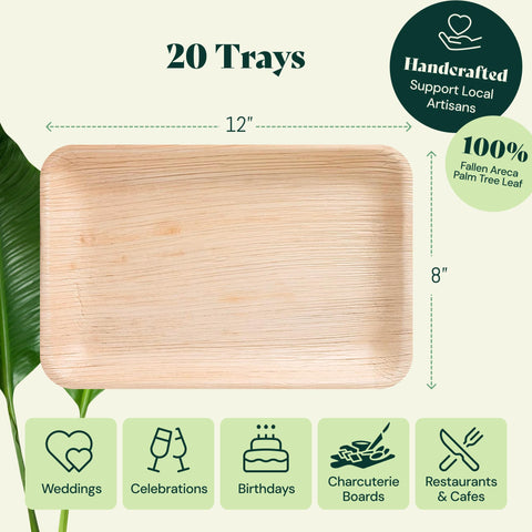 Palm Leaf Charcuterie Platters & Serving Trays