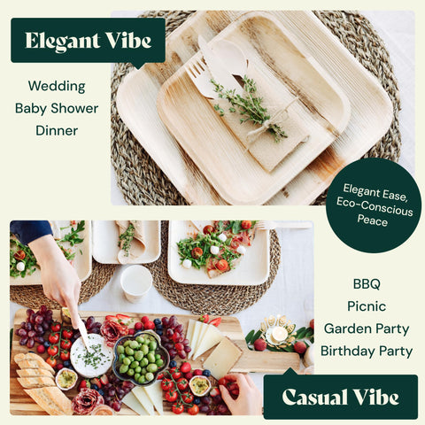 Round, Biodegradable Palm Leaf Party Plates (Bulk)