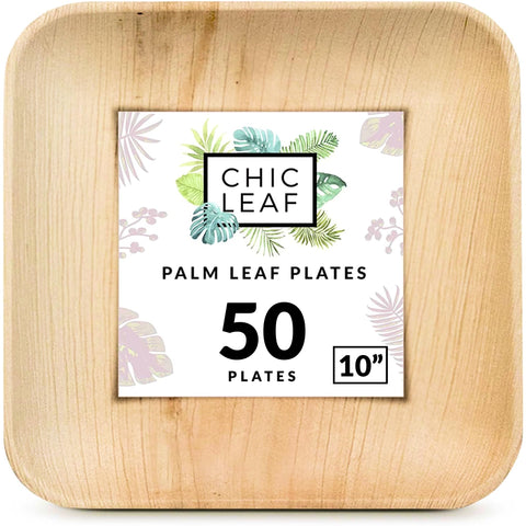 Square, Biodegradable Palm Leaf Party Plates (Bulk)