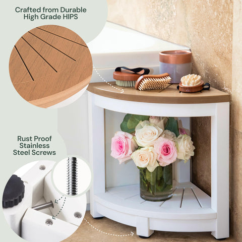 Water-Proof Plastic Corner Shower Stool for Shaving Legs