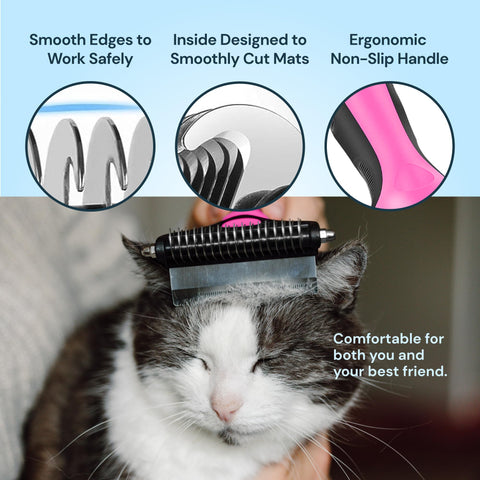 Pet Grooming Brush Tool Matted Pet Hair- Small