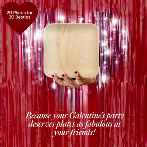Square, Biodegradable Palm Leaf Party Plates (Bulk)