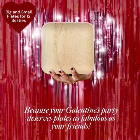 Square, Biodegradable Palm Leaf Plate (2-Set)