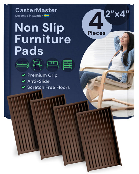 CasterMaster Non Slip Furniture Pads Brown