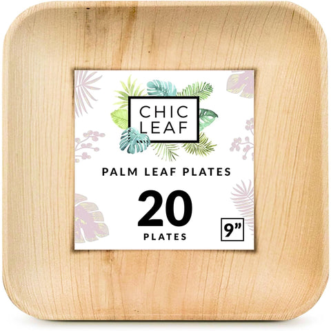 Square, Biodegradable Palm Leaf Party Plates (Bulk)