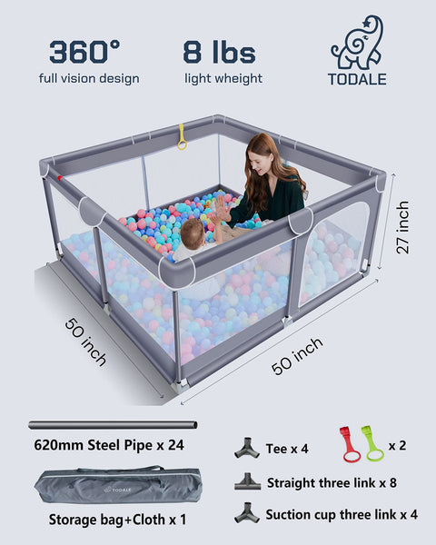 Playpen For Babies- 50”×50”