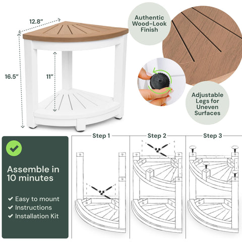 Water-Proof Plastic Corner Shower Stool for Shaving Legs