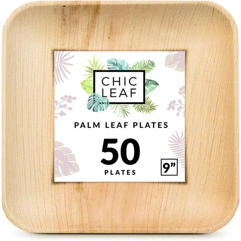 Square, Biodegradable Palm Leaf Party Plates (Bulk)