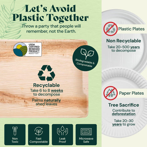 Palm Leaf Charcuterie Platters & Serving Trays