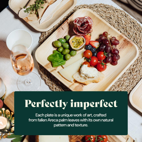 Square, Biodegradable Palm Leaf Plate (2-Set)