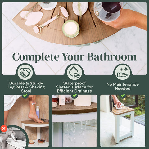 Water-Proof Plastic Corner Shower Stool for Shaving Legs