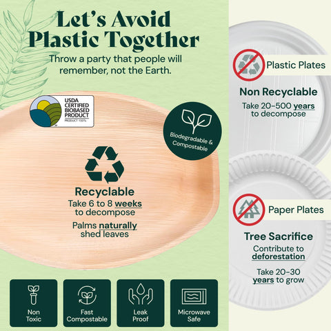 Palm Leaf Charcuterie Platters & Serving Trays