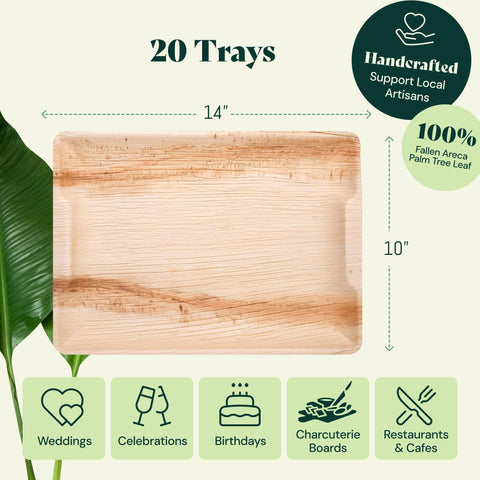 Palm Leaf Charcuterie Platters & Serving Trays