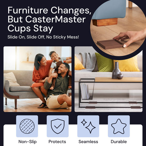 CasterMaster Non Slip Furniture Pads Brown