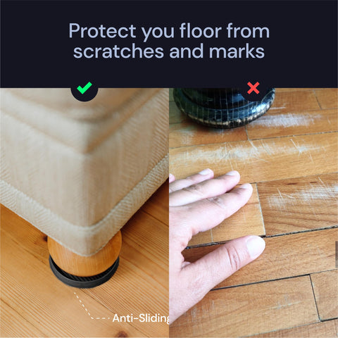 Non Slip Rubber Furniture Pads (Black & Round) Caster Master