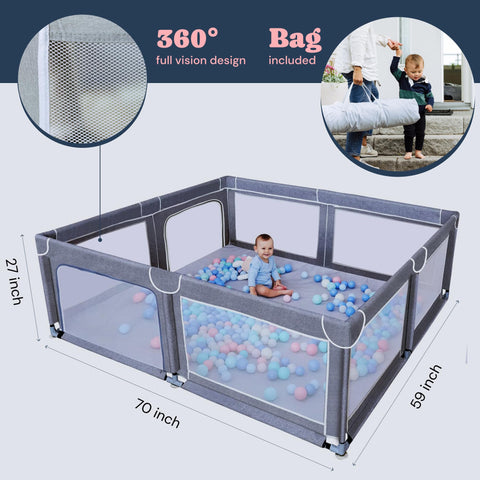 Playpen For Babies- 70”×59”