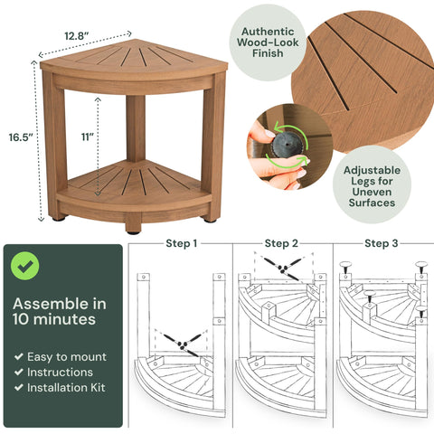 Water-Proof Plastic Corner Shower Stool for Shaving Legs