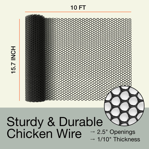 Plastic Animal Wire Mesh- Black 10ft