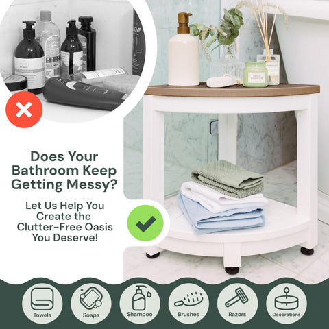 Water-Proof Plastic Corner Shower Stool for Shaving Legs