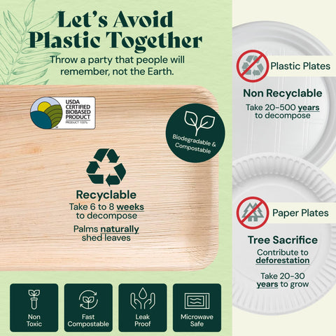 Palm Leaf Charcuterie Platters & Serving Trays