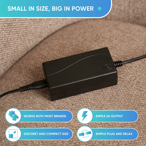 Universal Recliner Power Cord Replacement (2-Pin Adapter)