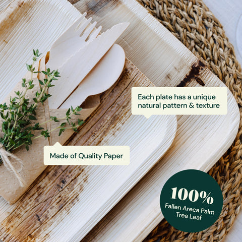 Palm Leaf Plates Bulk – 10" 7"