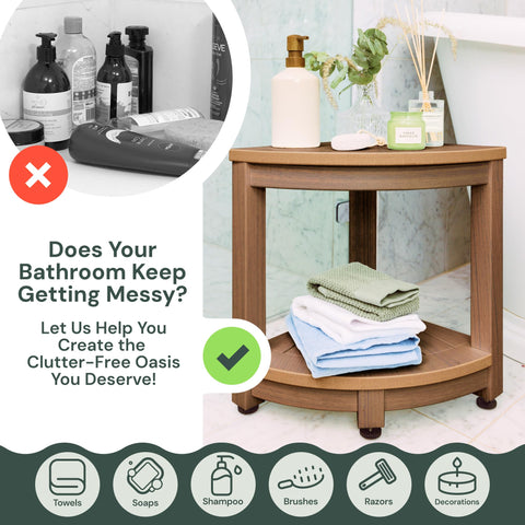 Water-Proof Plastic Corner Shower Stool for Shaving Legs