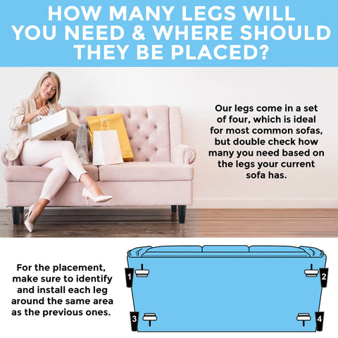 Premium Hardwood Furniture Leg Replacement Blue Cactus