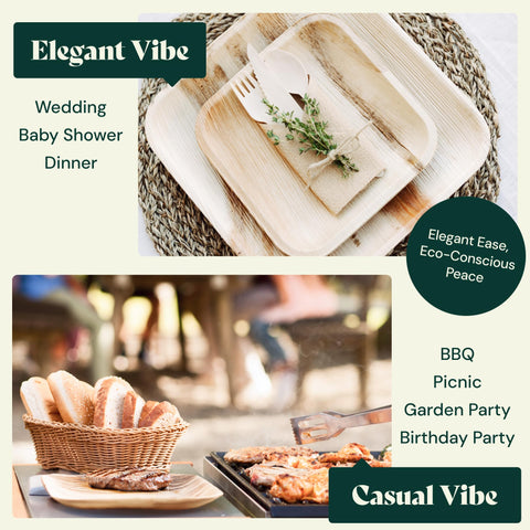 Round, Biodegradable Palm Leaf Party Plates (Bulk)