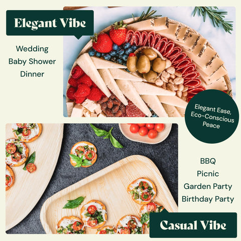 Round, Biodegradable Palm Leaf Party Plates (Bulk)