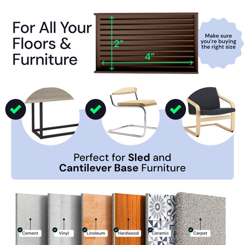 CasterMaster Non Slip Furniture Pads Brown