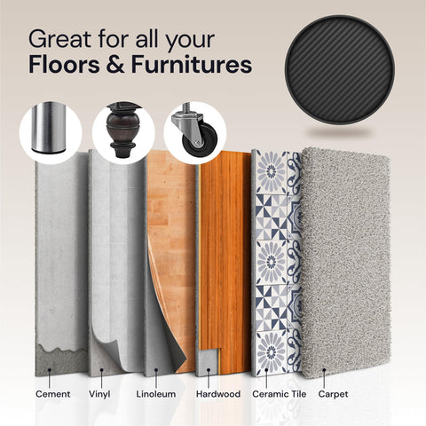 Non Slip Rubber Furniture Pads (Black & Round) Caster Master