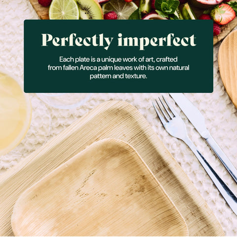 Square, Biodegradable Palm Leaf Party Plates (Bulk)