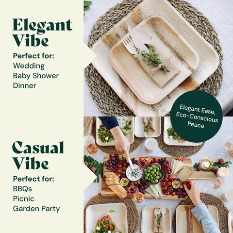 Round, Biodegradable Palm Leaf Party Plates (Bulk)