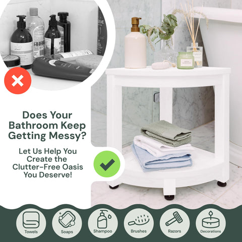 Water-Proof Plastic Corner Shower Stool for Shaving Legs