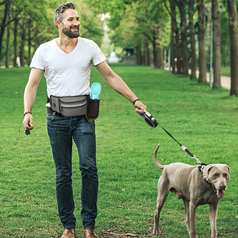 Dog Training Treat Pouch with Water Bottle & Poop Bag Holder