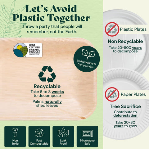 Palm Leaf Charcuterie Platters & Serving Trays