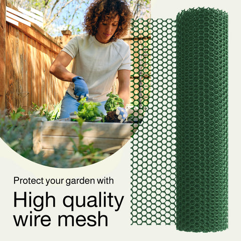 Plastic Animal Wire Mesh- Green 10ft 2-Pack