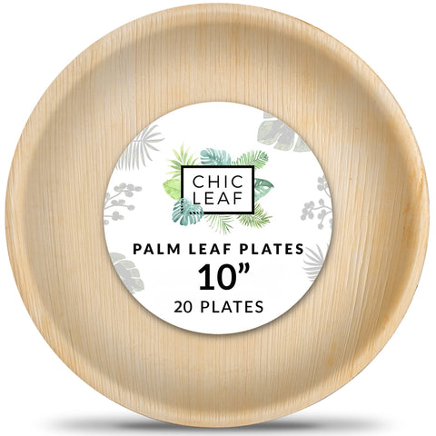 Round, Biodegradable Palm Leaf Party Plates (Bulk)