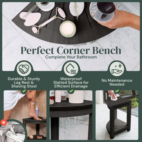 Water-Proof Plastic Corner Shower Stool for Shaving Legs