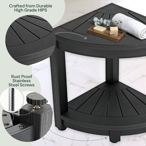 Water-Proof Plastic Corner Shower Stool for Shaving Legs