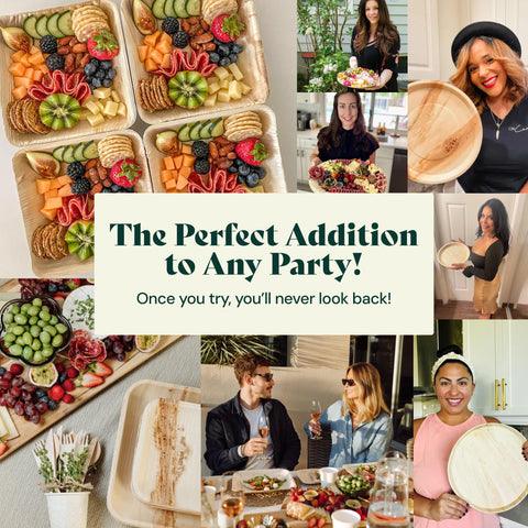 Heart-Shaped Palm Leaf Plates for Weddings
