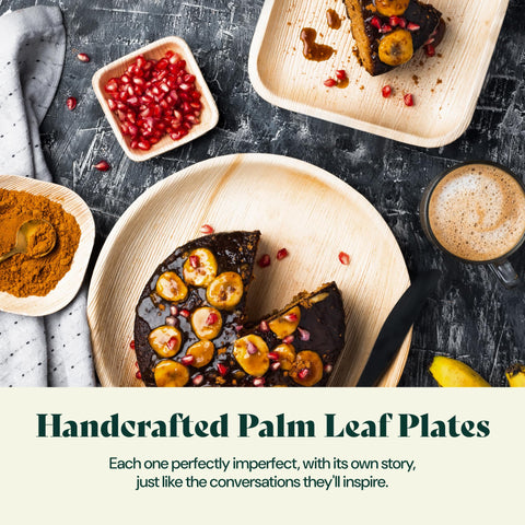 Round, Biodegradable Palm Leaf Party Plates (Bulk)