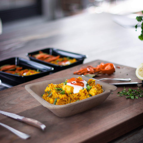 Compostable Palm Leaf Square Bowls for Parties