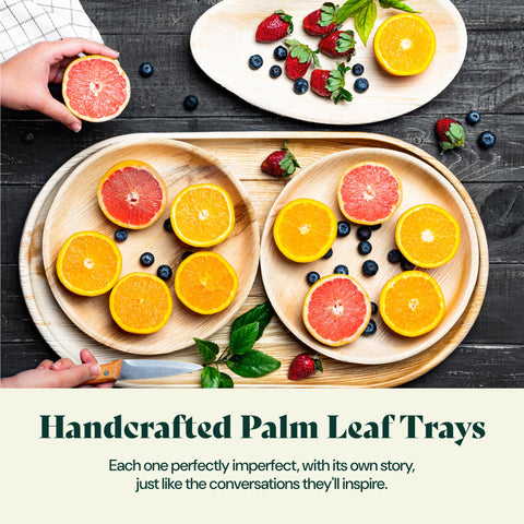 Round, Biodegradable Palm Leaf Party Plates (Bulk)