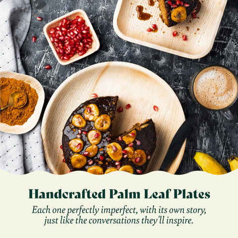 Round, Biodegradable Palm Leaf Party Plates (Bulk)
