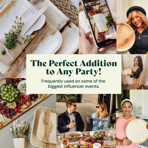 Round, Biodegradable Palm Leaf Party Plates (Bulk)