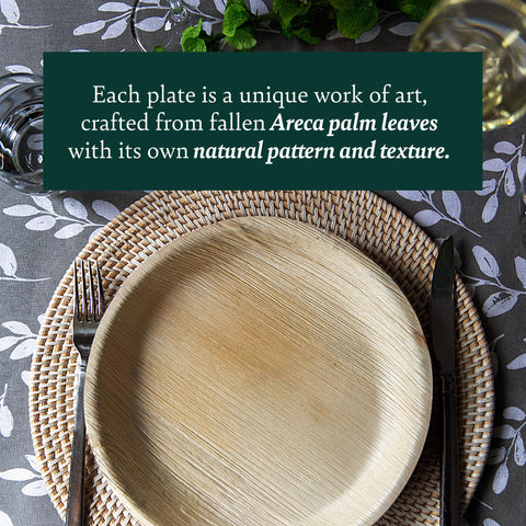Round, Biodegradable Palm Leaf Party Plates (Bulk)